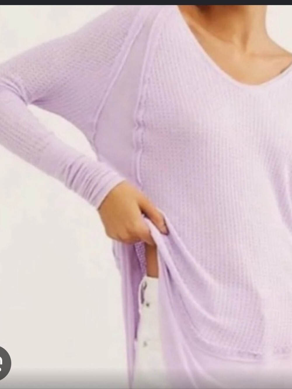 We The Free Catalina Light Lavender Women's Waffle-Knit Sweater M